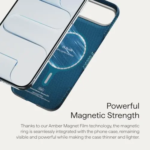 pitaka for iPhone Air Case, Caseless Feeling, Aramid, Ultra Slim, Moonrise | Barely There Feel iPhone 17 Air Case, 1500D Aramid Fiber Woven, Silky Texture, Compatible with MagSafe - 6
