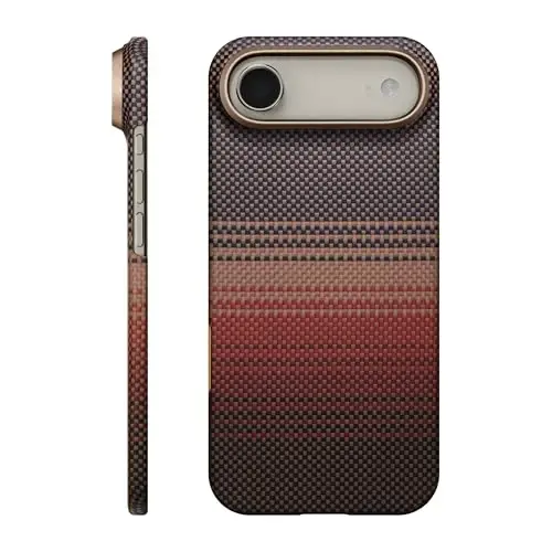 pitaka for iPhone Air Case, Caseless Feeling, Aramid, Ultra Slim, Sunset | Barely There Feel iPhone 17 Air Case, 1500D Aramid Fiber Woven, Silky Texture, Compatible with MagSafe - 1