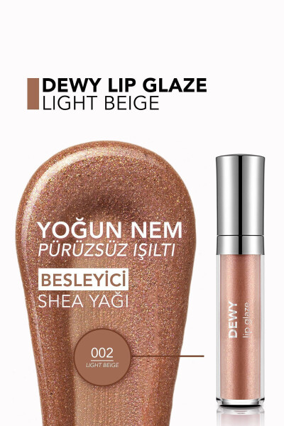 Питательный блеск для губ - Dewy Lip Glaze - 002 Светлый бежевый - 8682536068031 - 4