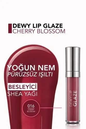 Питательный Блеск для Губ - Dewy Lip Glaze - 016 Cherry Blossom-8682536068314-016 CHERRY BLOSSOM - 5