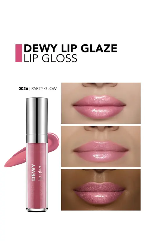 Питательный Блеск для Губ - Dewy Lip Glaze - 026 Party Glow-8682536069489-РОЗОВЫЙ - 2
