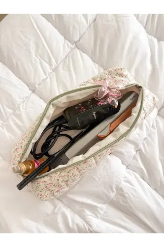 Pıtırcık Çiçek Saç Maşa Düzleştirici Çantası Airwrap Airstrait Uyumlu Seyahat Çantası-Pıtırcık Çiçekli - GIRLSYBAGS (1)