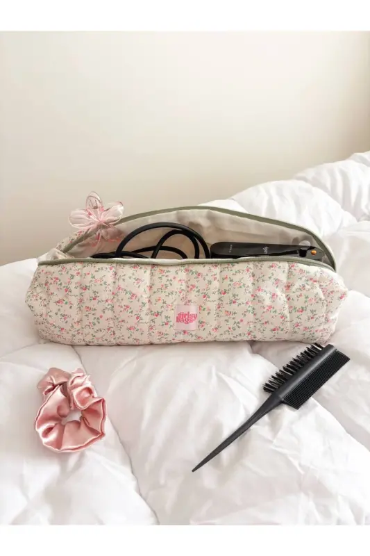 Pıtırcık Çiçek Saç Maşa Düzleştirici Çantası Airwrap Airstrait Uyumlu Seyahat Çantası-Pıtırcık Çiçekli - GIRLSYBAGS