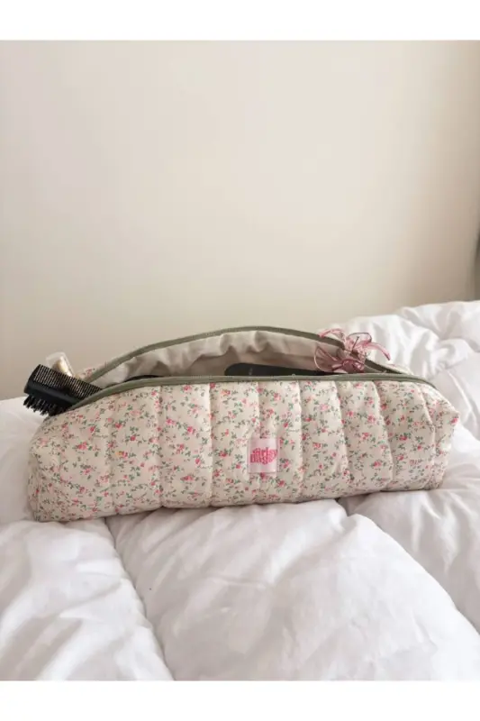 Pıtırcık Çiçek Saç Maşa Düzleştirici Çantası Airwrap Airstrait Uyumlu Seyahat Çantası-Pıtırcık Çiçekli - 6