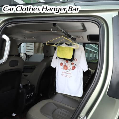 PIUGILH Car Clothes Hanger Bar Compatible with Land Rover Defender 2020-2023 Accessories, Telescoping Bar Vehicle Clothing Rack - 3