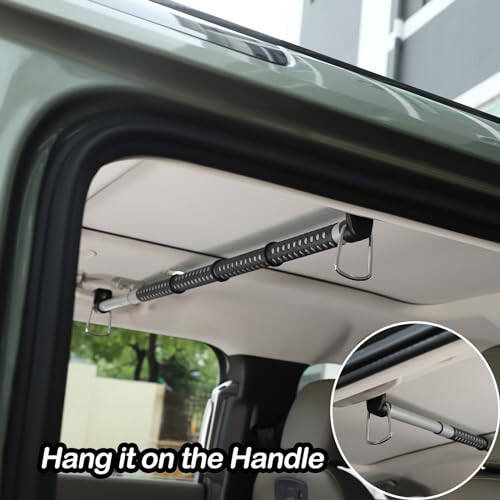 PIUGILH Car Clothes Hanger Bar Compatible with Land Rover Defender 2020-2023 Accessories, Telescoping Bar Vehicle Clothing Rack - 6