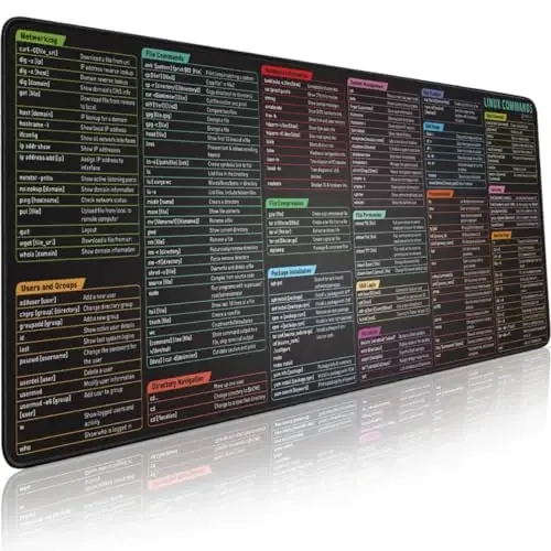 Pixiecube Linux Commands Line Mouse pad - Extended Large Cheat Sheet Mousepad. Shortcuts to Kali/Red Hat/Ubuntu/OpenSUSE/Arch/Debian/Unix Programmer. XXL Non-Slip Gaming Desk mat - 1