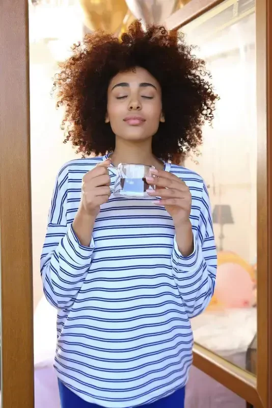 Пижамный комплект Angelino нижнее белье женский с длинным рукавом 3-х нитка пенье 4185 - 1