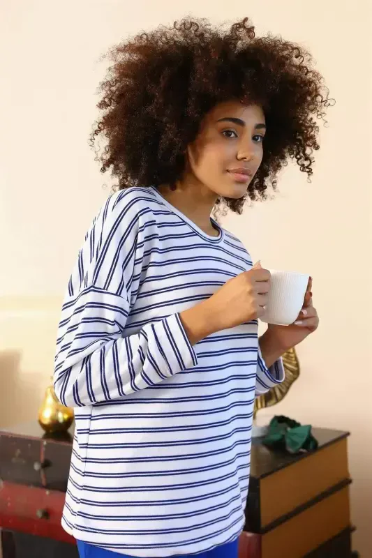 Пижамный комплект Angelino нижнее белье женский с длинным рукавом 3-х нитка пенье 4185 - 5