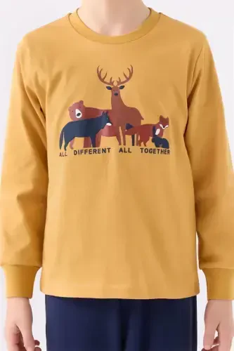 Пижамный комплект для мальчика Горчичный RP3452-G - ROLYPOLY (1)