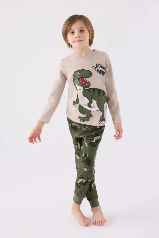Пижамный комплект для мальчика Песочный RP3428-2 - ROLYPOLY