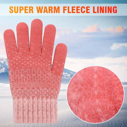 PKWEEN Winter Gloves for Toddler Kids - 3 Pairs Boys Girls Soft Warm Wool Lined Gloves Full Finger Children Knit Gloves - 2