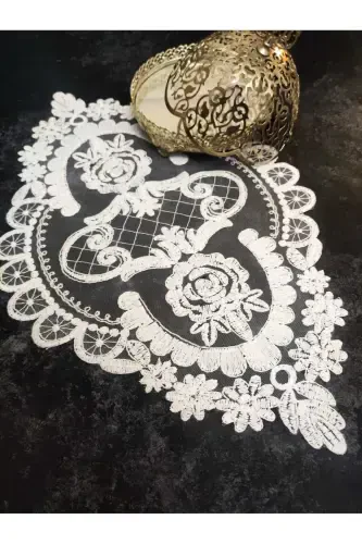 Placemat, 6 Placemats Ecru Dinnerware Set, Tablecloth Set, Serving Presentation Set-Placemat Model 7 - MODAZONE (1)