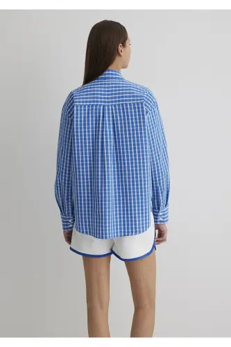 Plaid Blue Shirt Loose Fit 121 - 4