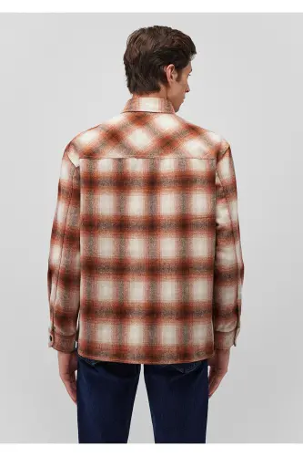 Plaid Brown Shirt Loose Fit - 4