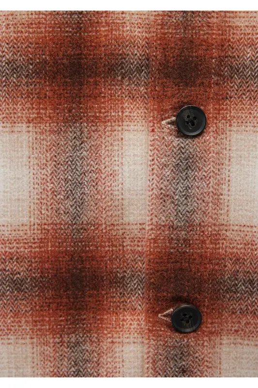 Plaid Brown Shirt Loose Fit - 6