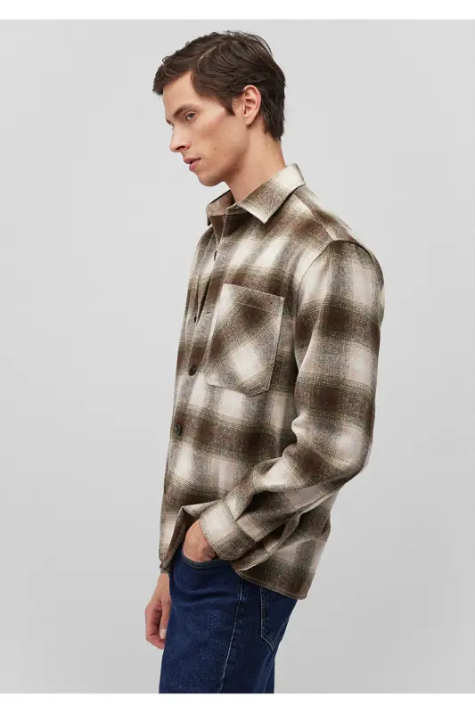 Plaid Brown Shirt Loose Fit - 1