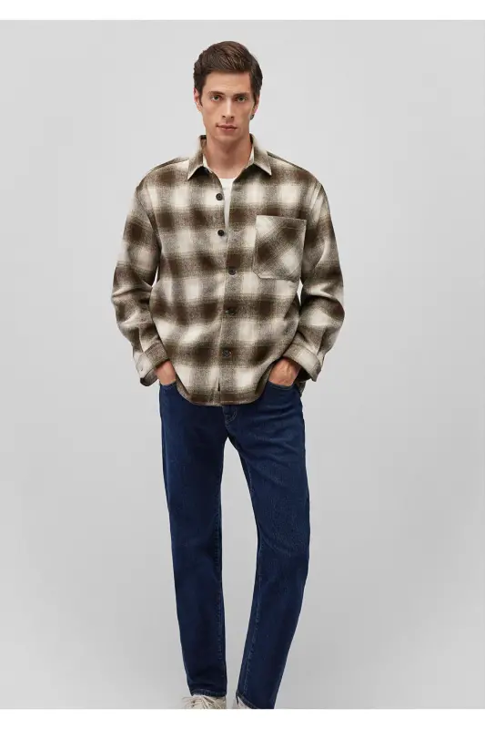 Plaid Brown Shirt Loose Fit - 2