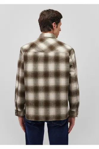 Plaid Brown Shirt Loose Fit - 4