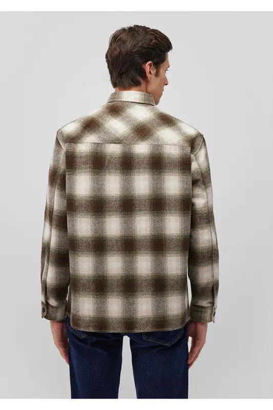 Plaid Brown Shirt Loose Fit - 4