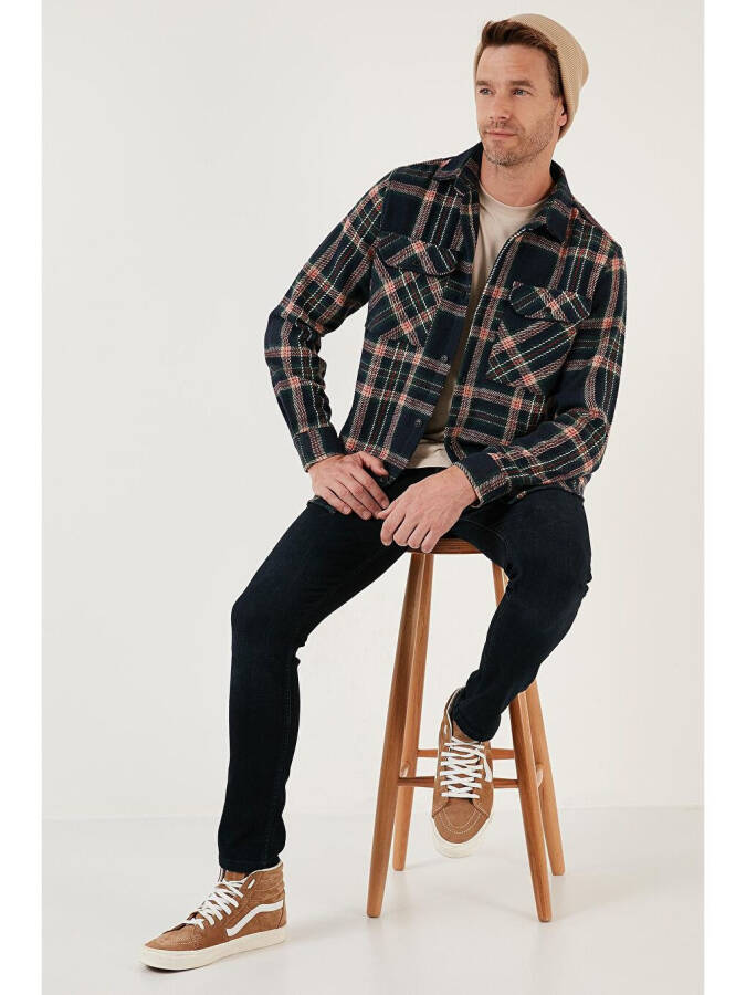 Plaid Double Pocket Regular Fit Winter Lumberjack Shirt CF24W127159 - 6