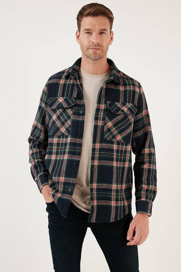 Plaid Double Pocket Regular Fit Winter Lumberjack Shirt CF24W127159 - 17