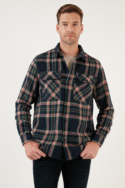 Plaid Double Pocket Regular Fit Winter Lumberjack Shirt CF24W127159 - 18