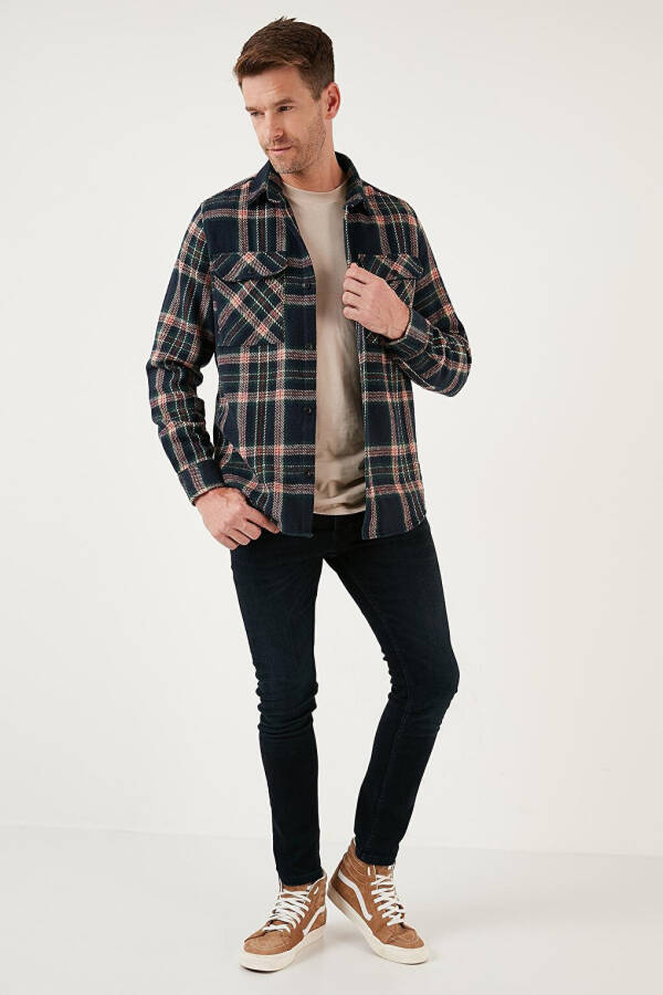 Plaid Double Pocket Regular Fit Winter Lumberjack Shirt CF24W127159 - 19