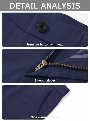 Plaid&Plain Men’s Slim Fit Khaki Pants Men’s Tapered Chino Pants - 5