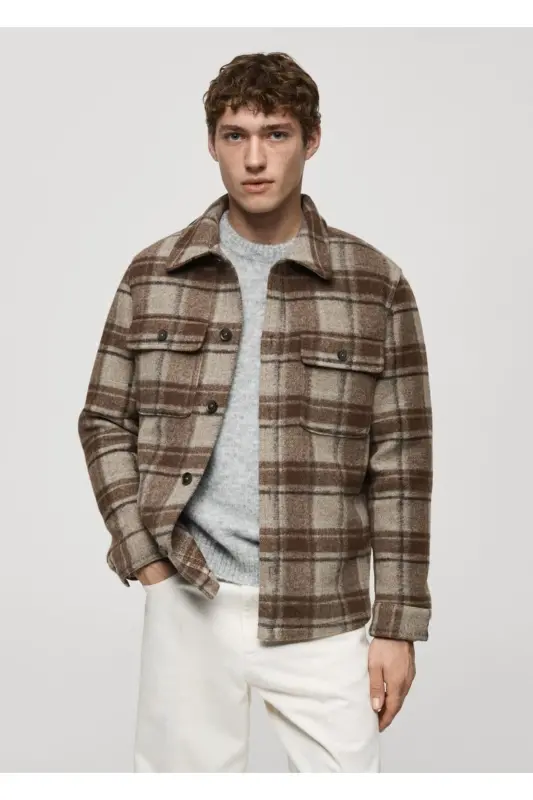 Plaid flannel shirt jacket - 1
