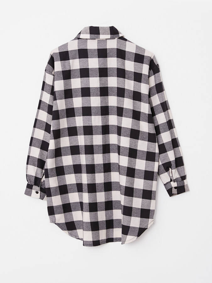 Plaid Long Sleeve Oversize Women's Shirt Tunic - 14