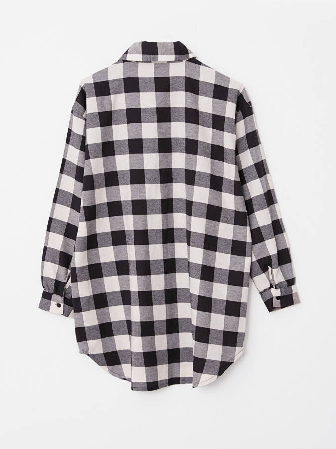 Plaid Long Sleeve Oversize Women's Shirt Tunic - 21