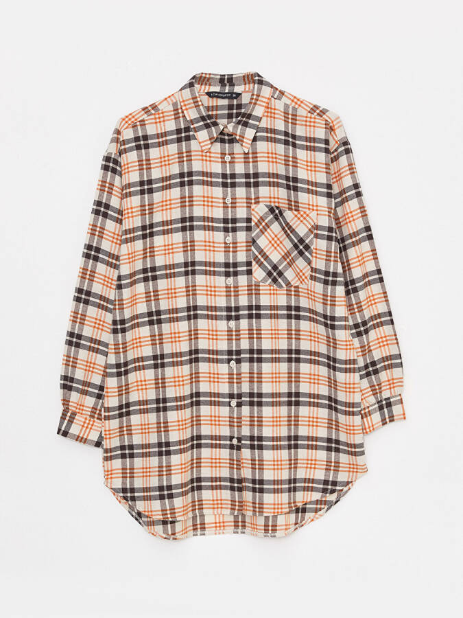 Plaid Long Sleeve Oversized Women's Shirt Tunic - 20