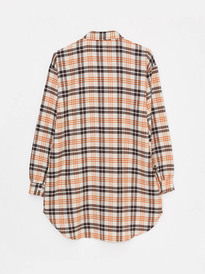 Plaid Long Sleeve Oversized Women's Shirt Tunic - 21