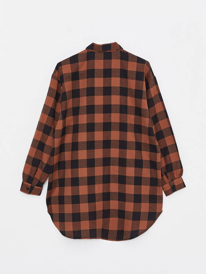 Plaid Long Sleeve Oversized Women's Shirt Tunic - 14