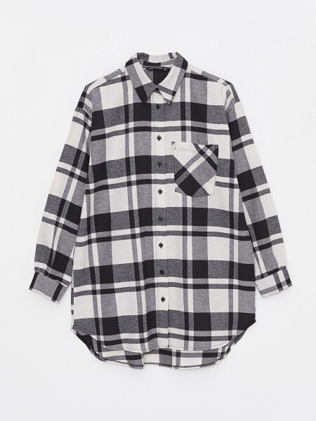 Plaid Long Sleeve Oversized Women's Shirt Tunic - 20