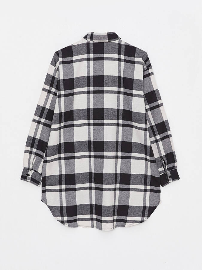 Plaid Long Sleeve Oversized Women's Shirt Tunic - 21