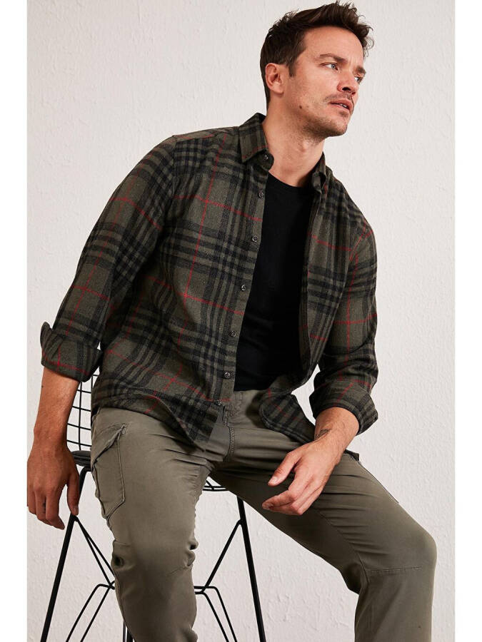 Plaid Long Sleeve Winter Lumberjack Shirt CF21W112844 - 11