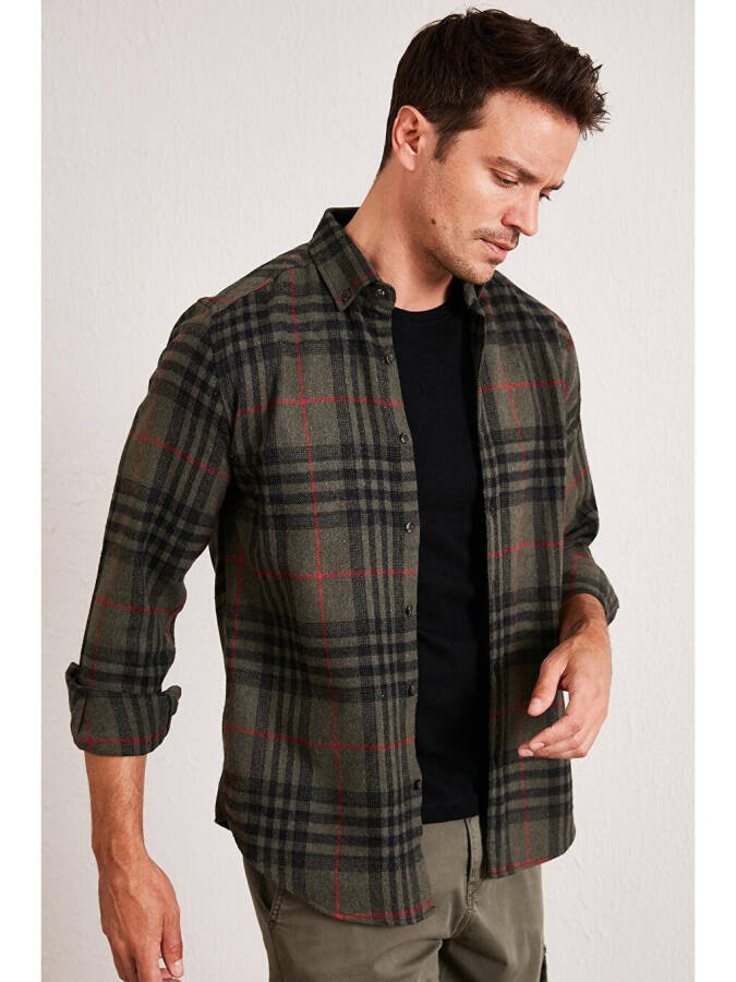 Plaid Long Sleeve Winter Lumberjack Shirt CF21W112844 - 13