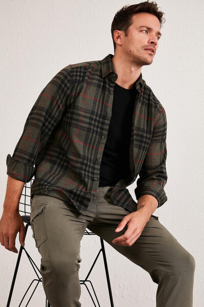 Plaid Long Sleeve Winter Lumberjack Shirt CF21W112844 - 16