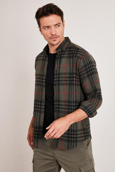 Plaid Long Sleeve Winter Lumberjack Shirt CF21W112844 - 17