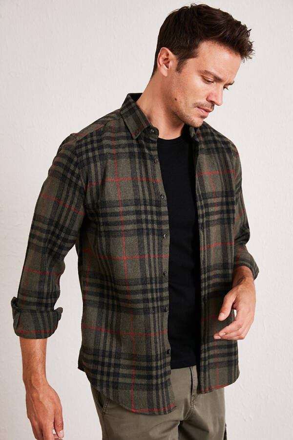 Plaid Long Sleeve Winter Lumberjack Shirt CF21W112844 - 18