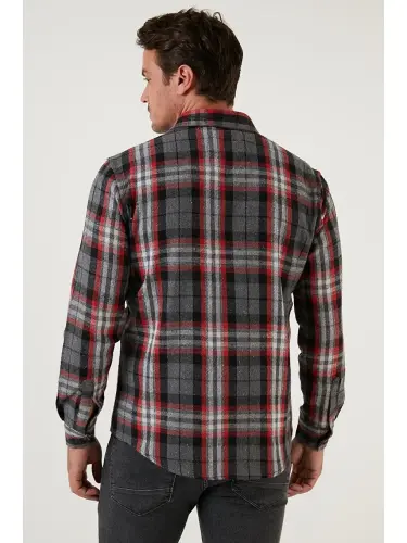 Plaid Long Sleeve Winter Lumberjack Shirt CF21W112844-Gray - 5