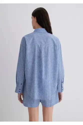 Plaid Navy Blue Shirt Oversize / Wide Cut 1211 - 4