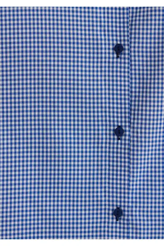 Plaid Navy Blue Shirt Oversize / Wide Cut 1211 - 6