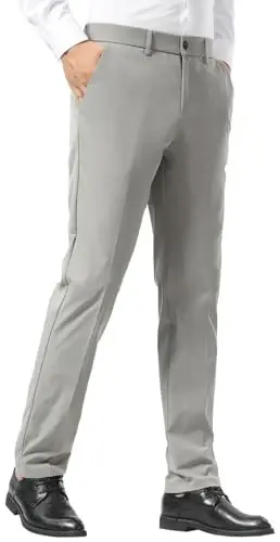 Plaid & Plain erkaklar kostyumi tor shimlar Slim Fit Stretch Haki shimlar Ajinlarsiz 