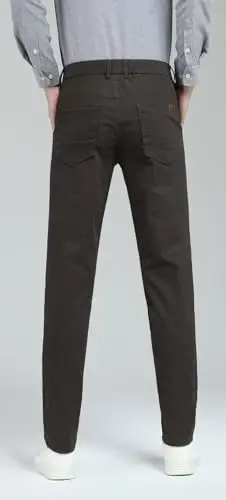 Plaid & Plain erkaklar uchun tor, cho'ziluvchan xaki shimlar, rangli shimlar, slim fit shimlar, konusli shimlar - 3