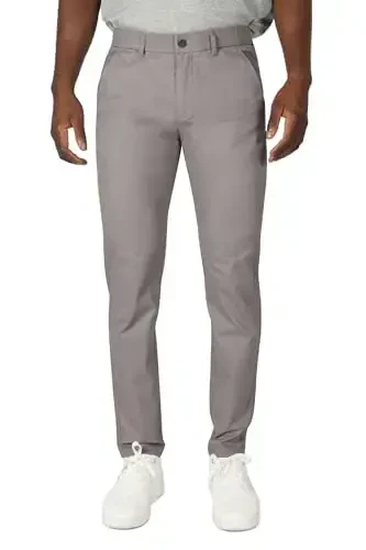 Plaid & Plain erkaklar uchun tor cho'ziluvchan xaki shimlar Rangli shimlar Slim Fit Slacks Tapered Shimlar - 5