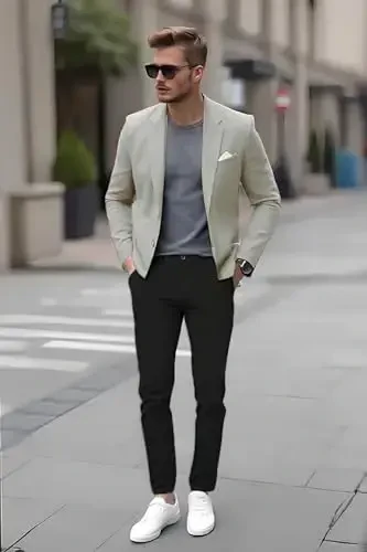 Plaid & Plain erkaklar uchun tor elastik xaki shimlar Rangli shimlar Slim Fit Tor shimlar - 7