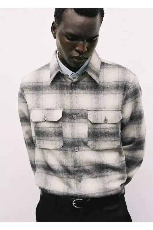 Plaid pocket shirt jacket - 8